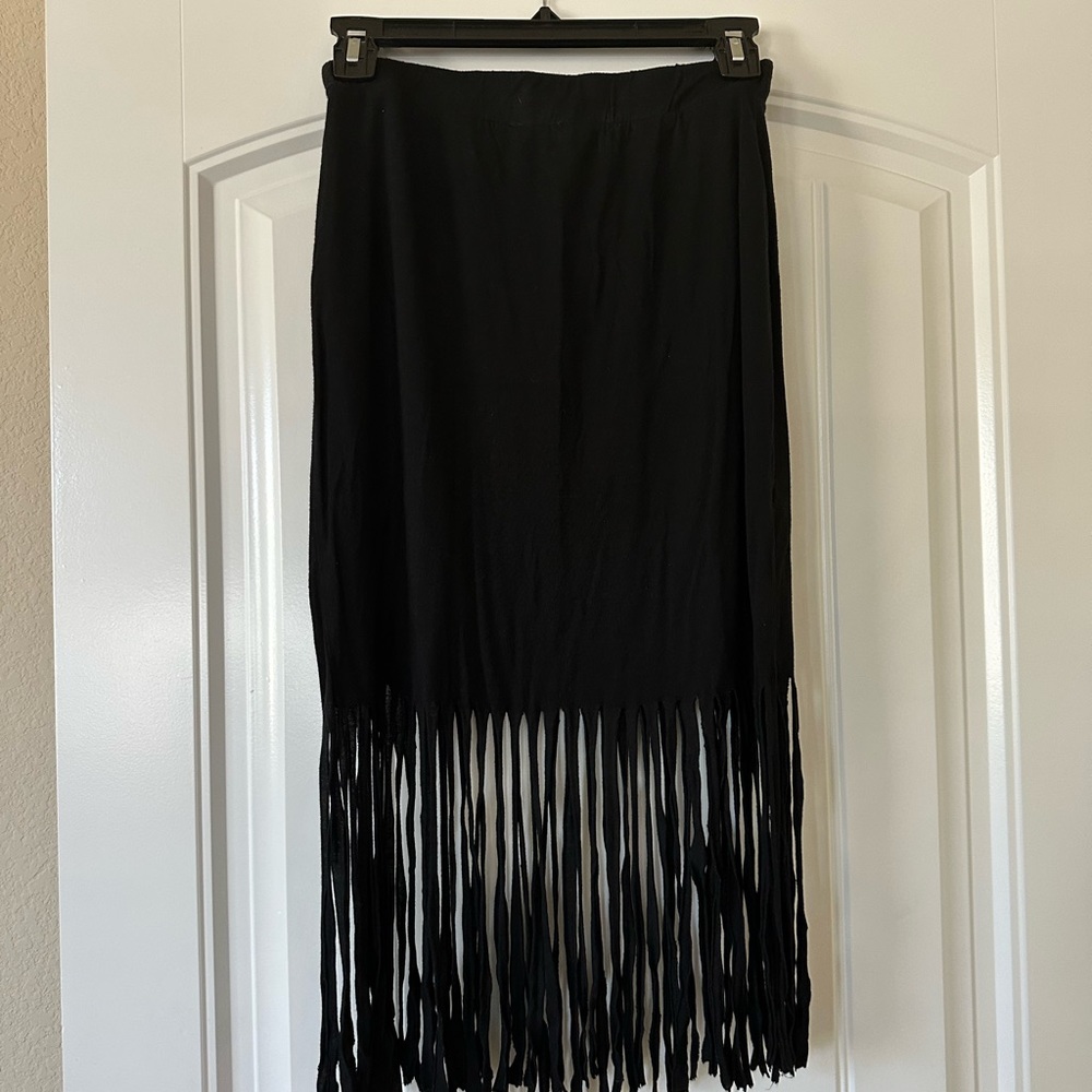 Black Fringe Skirt